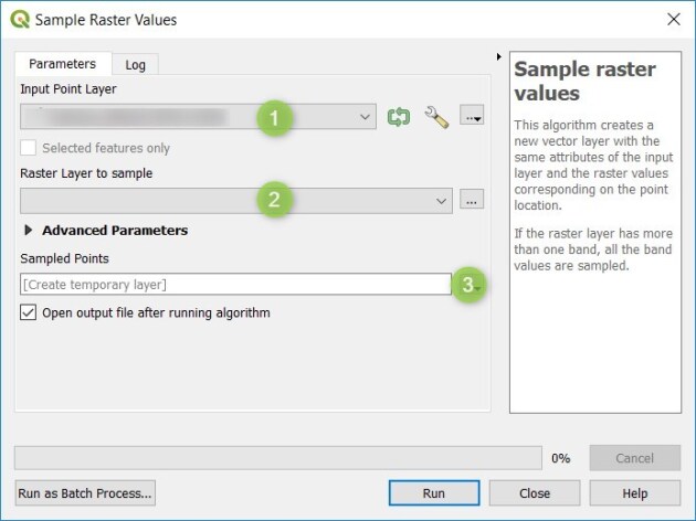 Sample raster values